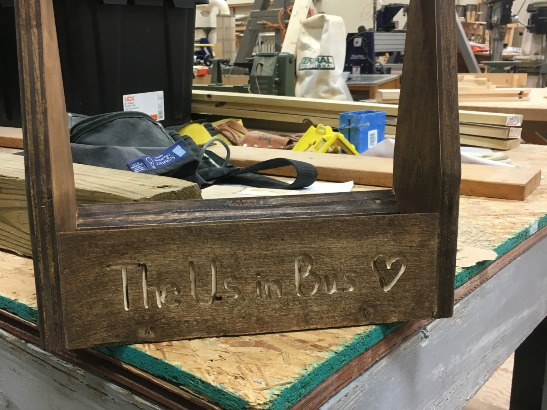 A toolbox built in our woodworking class