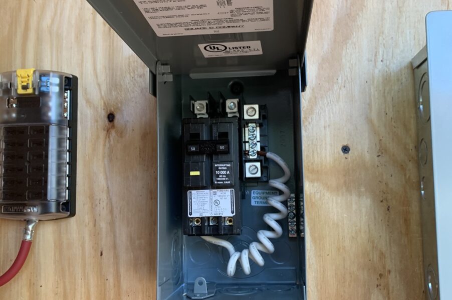 a spa panel with just the breaker installed