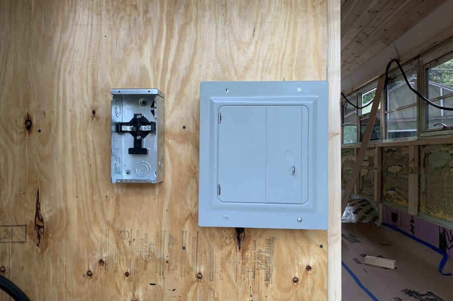 a spa panel and a main electrical panel