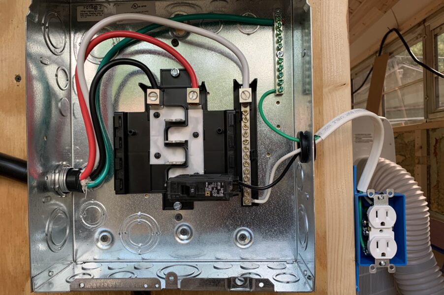 an electrical panel with one circuit run from it